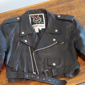 Vintage Ladies Crop Genuine Leather Jacket